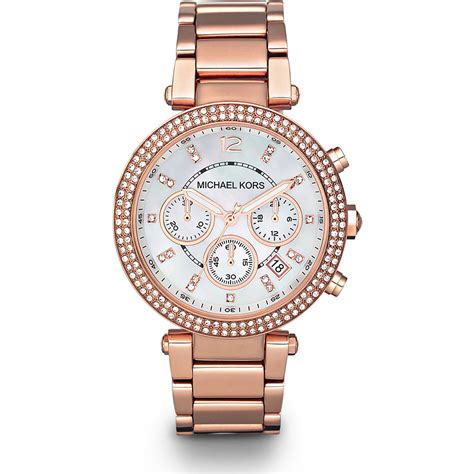 michael kors women's parker rose gold tone watch mk5491|Michael Kors chronograph bracelet.